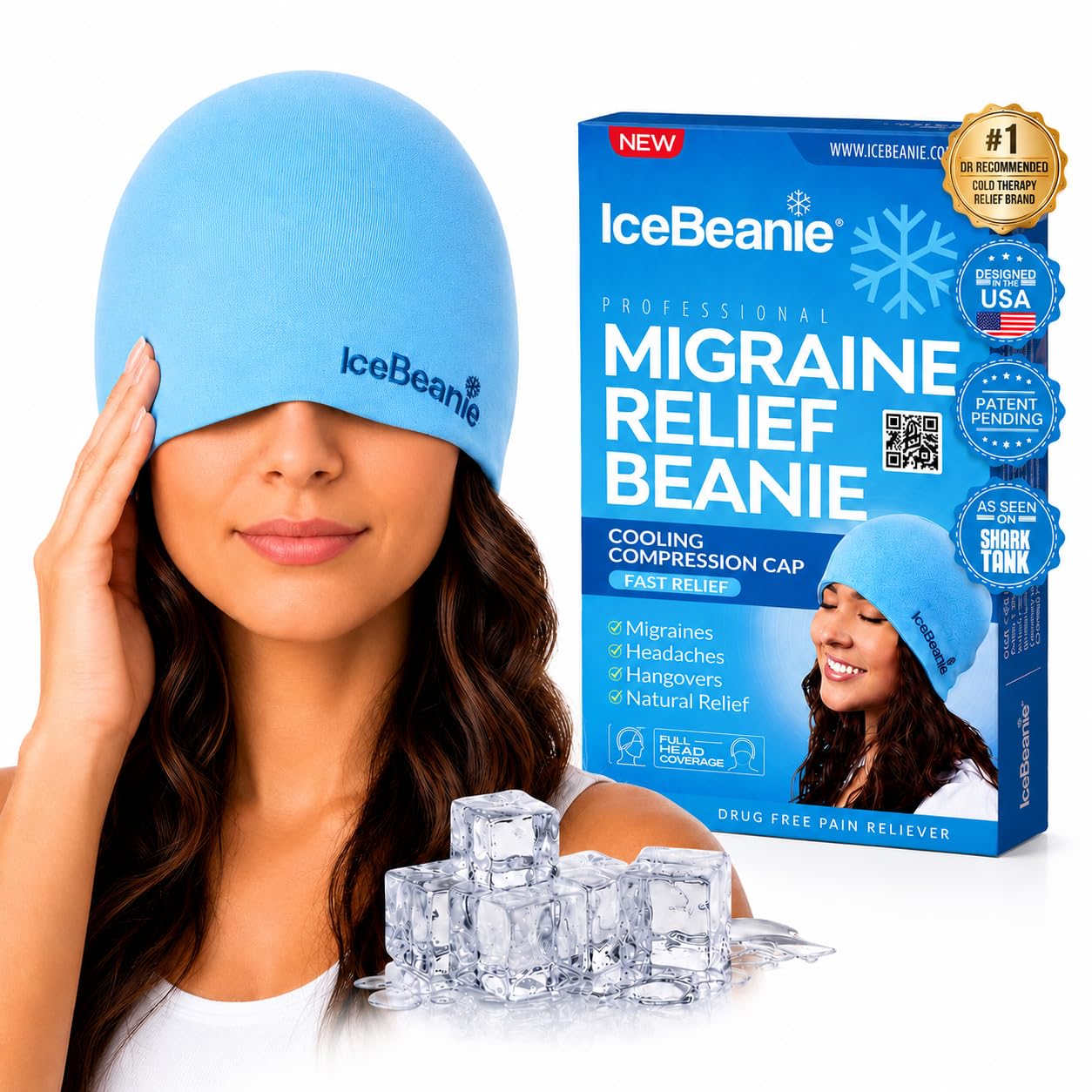 Amazon.com: IceBeanie Migraine Relief Cap, As Seen on Shark Tank